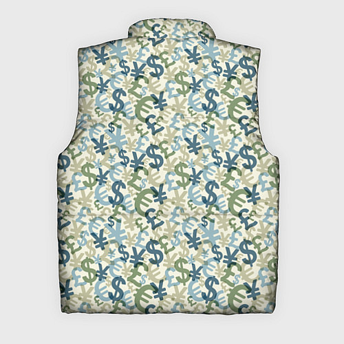 Мужской жилет Значки валют / 3D-Светло-серый – фото 2