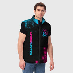 Мужской жилет Galatasaray - neon gradient: надпись, символ, цвет: 3D-черный — фото 2