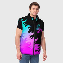 Мужской жилет Scorpions неоновый огонь, цвет: 3D-черный — фото 2