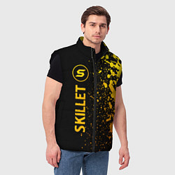 Мужской жилет Skillet - gold gradient: по-вертикали, цвет: 3D-черный — фото 2