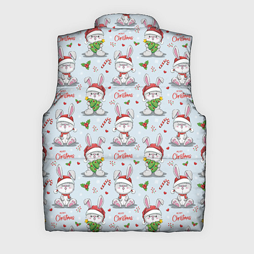 Мужской жилет Милые новогодние кролики / 3D-Светло-серый – фото 2