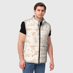 Мужской жилет Милый кролик паттерн, цвет: 3D-черный — фото 2