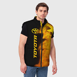 Мужской жилет Toyota - gold gradient: по-вертикали, цвет: 3D-черный — фото 2