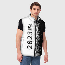 Мужской жилет НГ Кролик в рамочке: по-вертикали, цвет: 3D-черный — фото 2