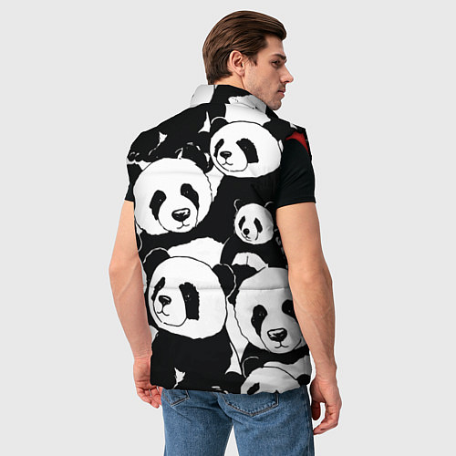 Мужской жилет С пандами паттерн / 3D-Красный – фото 4