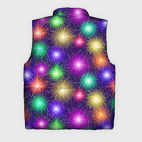 Мужской жилет Праздничный салют - фейерверк / 3D-Черный – фото 2