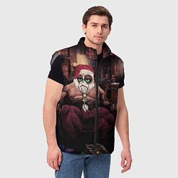 Мужской жилет Плохой Санта Кот, цвет: 3D-светло-серый — фото 2