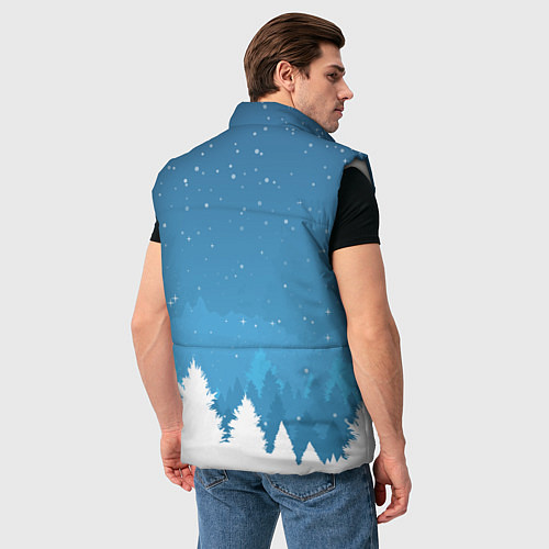 Мужской жилет Новогодняя сказка дед мороз / 3D-Светло-серый – фото 4