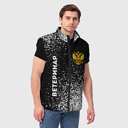 Мужской жилет Ветеринар из России и герб РФ сборку, цвет: 3D-черный — фото 2