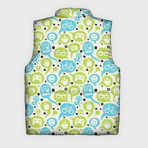 Мужской жилет Геймпад, велосипед и смайл в пузыре / 3D-Красный – фото 2