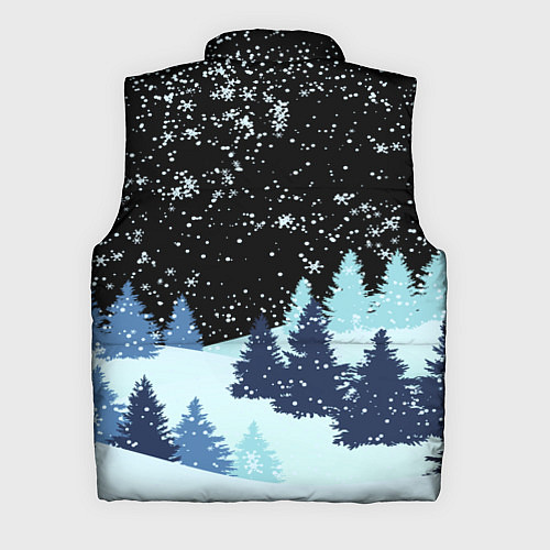Мужской жилет Санта на оленях в ночном небе / 3D-Светло-серый – фото 2