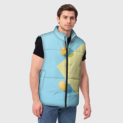 Мужской жилет Жёлтый и голубой цвета и абрикосы, цвет: 3D-черный — фото 2