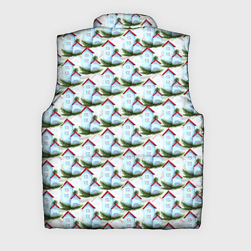 Мужской жилет Домики на еловых ветках - паттерн / 3D-Светло-серый – фото 2