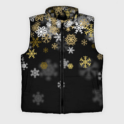 Мужской жилет Золотые и белые снежинки