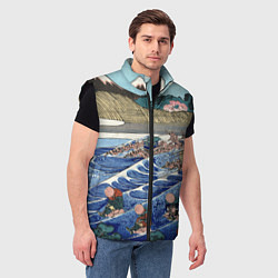 Мужской жилет Кацусика Хокусай сон жены рыбака - японская гравюр, цвет: 3D-черный — фото 2