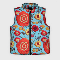 Мужской жилет Эффект вышивки маки