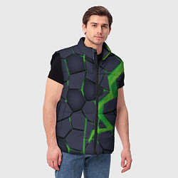 Мужской жилет Зелёный неон, цвет: 3D-черный — фото 2