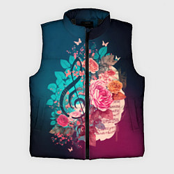 Мужской жилет Цветы и музыкальная нота, цвет: 3D-черный