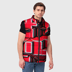 Мужской жилет Блоки узорная геометрия, цвет: 3D-черный — фото 2
