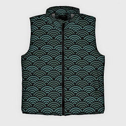 Мужской жилет Японский бирюзовый паттерн, цвет: 3D-светло-серый