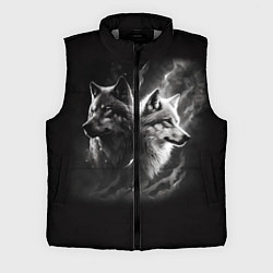 Мужской жилет Волки - белый и черный, цвет: 3D-светло-серый