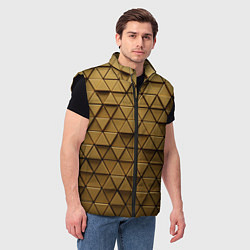 Мужской жилет Золотые треугольники, цвет: 3D-черный — фото 2
