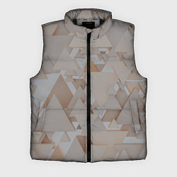 Мужской жилет Геометрическое множество серых и бежевых треугольн, цвет: 3D-черный