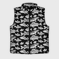 Мужской жилет Городской паттерн о рыбалке, цвет: 3D-черный