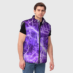 Мужской жилет Текстура молнии, электро, цвет: 3D-светло-серый — фото 2