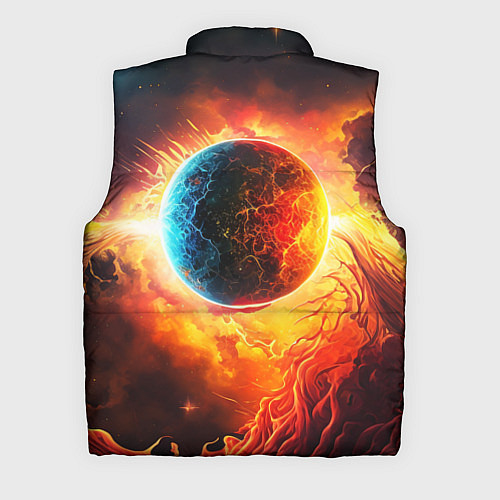 Мужской жилет Планета в огненном космосе / 3D-Красный – фото 2