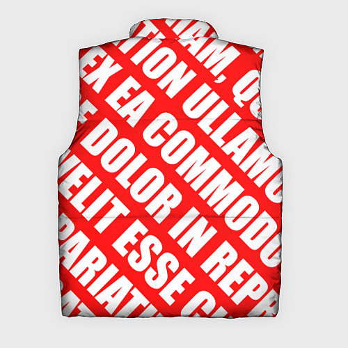 Мужской жилет Крупный рубленый текст Lorem Ipsum каллиграфия на / 3D-Светло-серый – фото 2