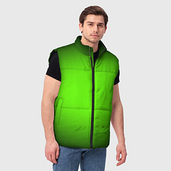 Мужской жилет Кислотный зеленый с градиентом, цвет: 3D-черный — фото 2