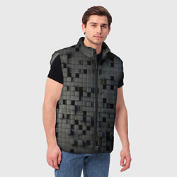 Мужской жилет Digital pixel black, цвет: 3D-светло-серый — фото 2