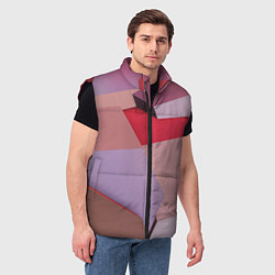Мужской жилет Розовое абстрактное множество кубов, цвет: 3D-черный — фото 2