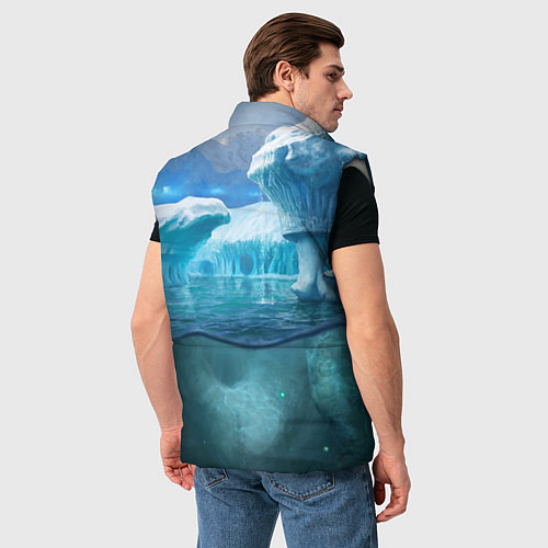 Мужской жилет Subnautica - КРАБ на леднике / 3D-Светло-серый – фото 4