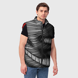 Мужской жилет Оптические волны, цвет: 3D-красный — фото 2