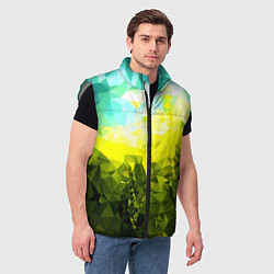 Мужской жилет Green abstract colors, цвет: 3D-светло-серый — фото 2