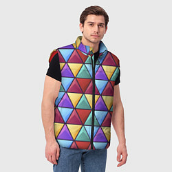 Мужской жилет Геометрический красочный паттерн, цвет: 3D-красный — фото 2