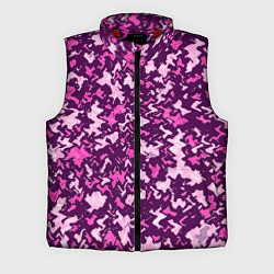 Мужской жилет Розовый глитч камуфляж, цвет: 3D-красный