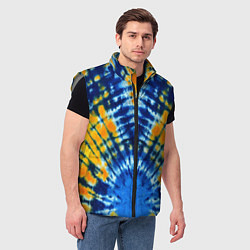 Мужской жилет Tie dye стиль хиппи, цвет: 3D-светло-серый — фото 2