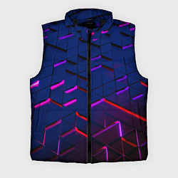 Мужской жилет Неоновые треугольники с подсветкой, цвет: 3D-черный