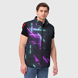 Мужской жилет Неоновые полосы, цвет: 3D-красный — фото 2