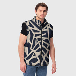 Мужской жилет Паттерн из абстрактных фигур, цвет: 3D-черный — фото 2