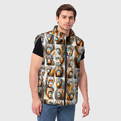Мужской жилет Орангутаны, цвет: 3D-светло-серый — фото 2