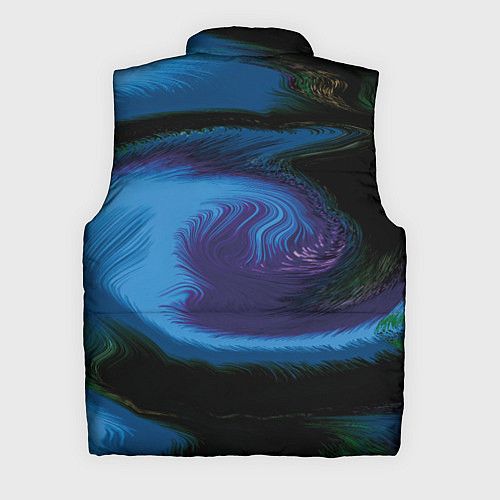 Мужской жилет Голубой и фиолетовый абстракт / 3D-Черный – фото 2