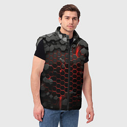 Мужской жилет Взрыв объемных плит, цвет: 3D-светло-серый — фото 2