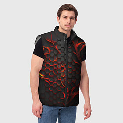 Мужской жилет Объемные огненные плитки, цвет: 3D-светло-серый — фото 2