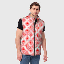 Мужской жилет Красный ромбический паттерн, цвет: 3D-черный — фото 2