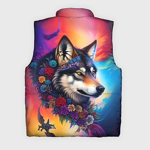 Мужской жилет Волк бохо - нейросеть / 3D-Красный – фото 2