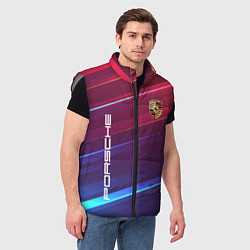 Мужской жилет Porsche неоновые полосы, цвет: 3D-светло-серый — фото 2
